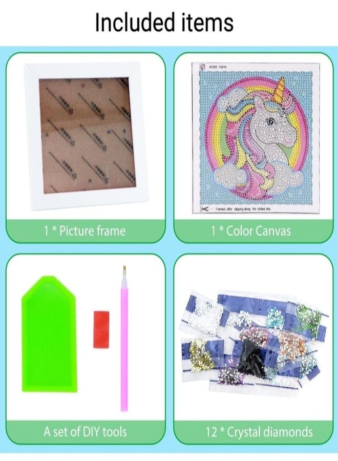 Tera13 TERA 13 Unicorn Diamond Painting Kits for Kids (1 pcs) Arts and Crafts for Kids Diamond Painting Kits DIY Diamond Painting Craft Kits for Kids Art and Craft Kit for Girls Gift for Girls Craft Kit - Image 5